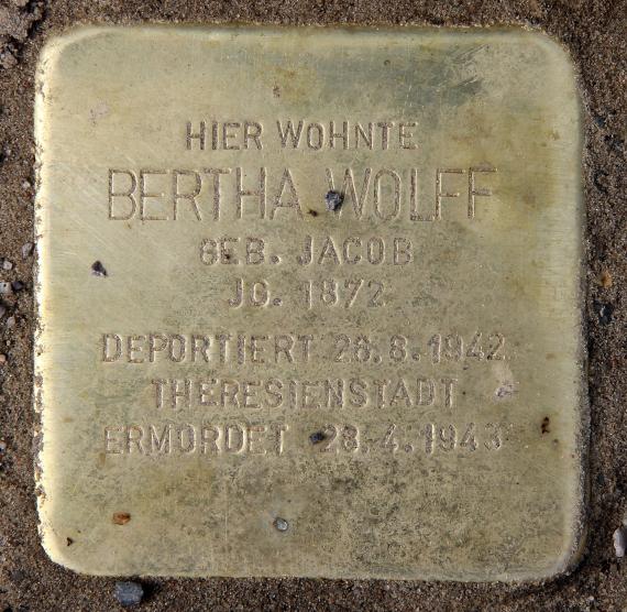 Stolperstein Freystadter Weg 66 (Adler) Bertha Wolff
