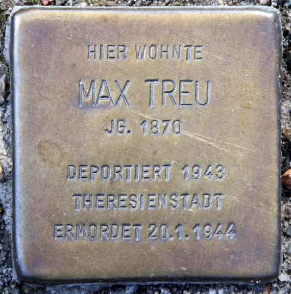 Stolperstein Friedenstr 27 (Friedh) Max Treu