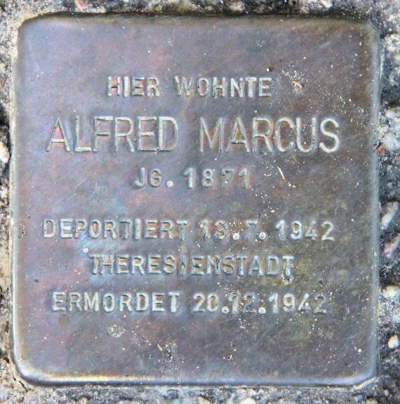 Stolperstein Friedenstr 4 (Friedh) Alfred Marcus