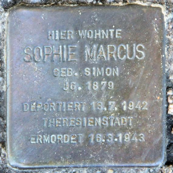 Stolperstein Friedenstr 4 (Friedh) Sophie Marcus