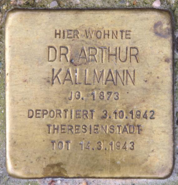 Stolperstein Geisbergstr 41 (Schöb) Arthur Kallmann