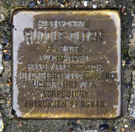 Stolperstein Genthiner Str 8 (Tierg) Rudolf Olden