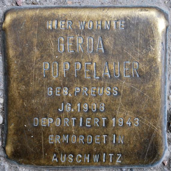 Stolperstein Gerda Poppelauer Eulerstraße 21 0073