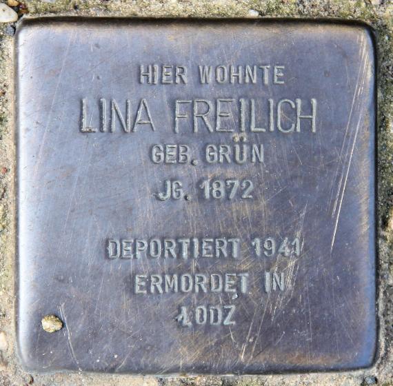 Stolperstein Gleditschstr 80 (Schöb) Lina Freilich