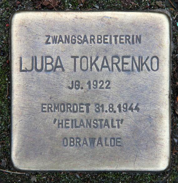 Stolperstein Gorkistr 28 (Tegel) Lubja Tokarenko