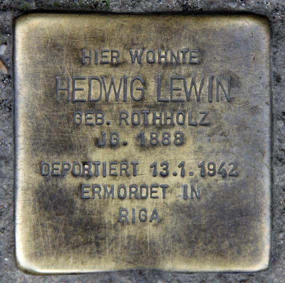Stolperstein Grünberger Str 19 (Friedh) Hedwig Lewin