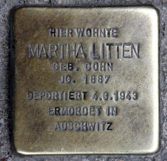 Stolperstein Grünberger Str 43 (Friedh) Martha Litten
