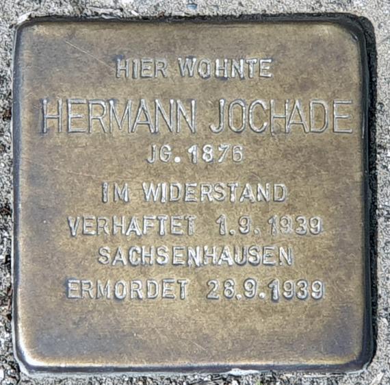 Stolperstein Grafenauer Weg 39 (Karlh) Hermann Jochade