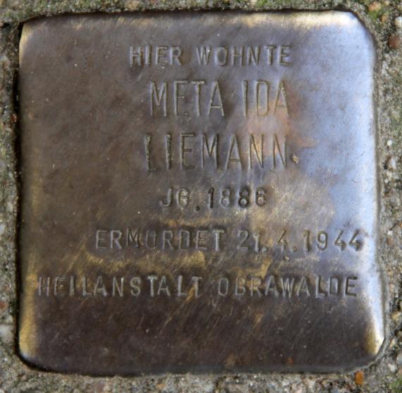 Stolperstein Granatenstr 2 (Reind) Meta Ida Liemann