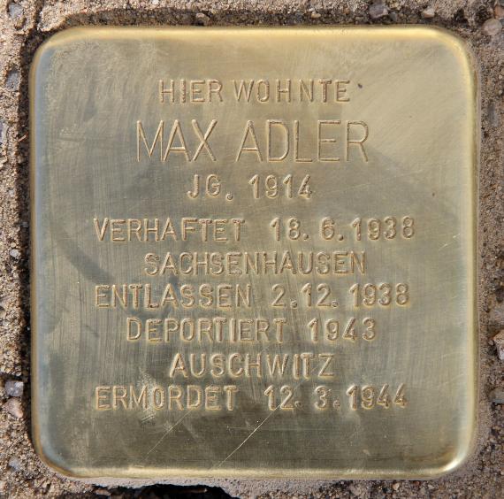 Stolperstein Große Hamburger Str 40 (Mitte) Max Adler
