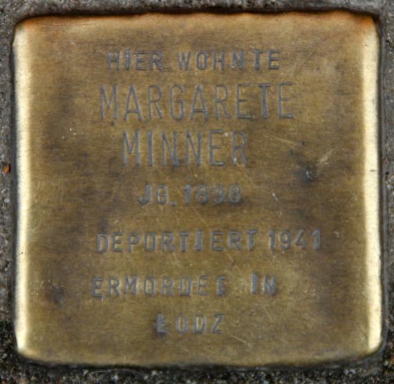 Stolperstein Gubener Str 36 (Friedh) Margarete Minner