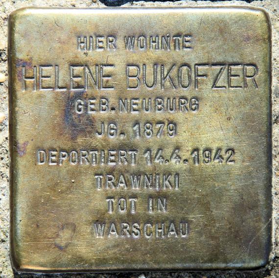 Stolperstein Gundelfinger Str 4 (Karlh) Helene Bukofzer