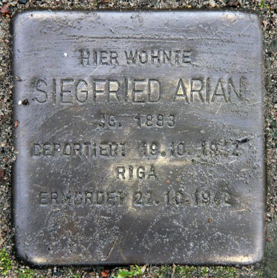 Stolperstein Gutachstr 14 (Waidm) Siegfried Arian