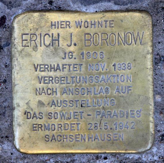 Stolperstein Habsburgerstr 12 (Schön) Erich J Boronow
