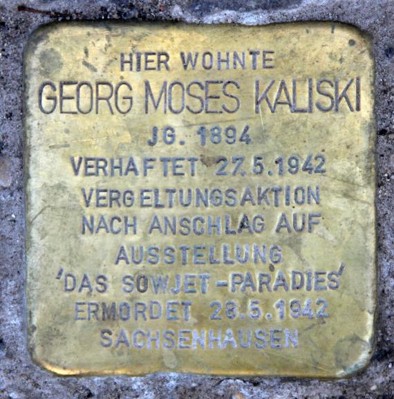 Stolperstein Habsburgerstr 12 (Schön) Georg Moses Kaliski