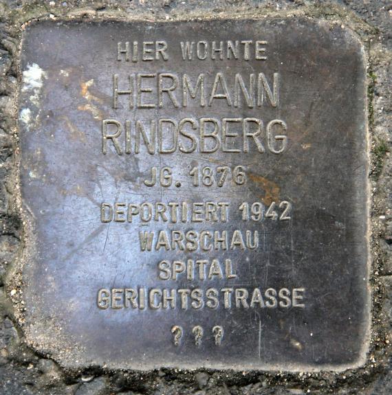 Stolperstein Hagenstr 14a (Liber) Hermann Rindsberg