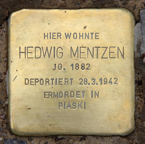 Stolperstein Hannsdorfer Str 8 (Kauld) Hedwig Mentzen