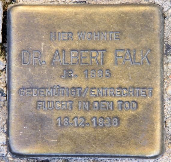 Stolperstein Hauptstr 30 (Schöb) Albert Falk