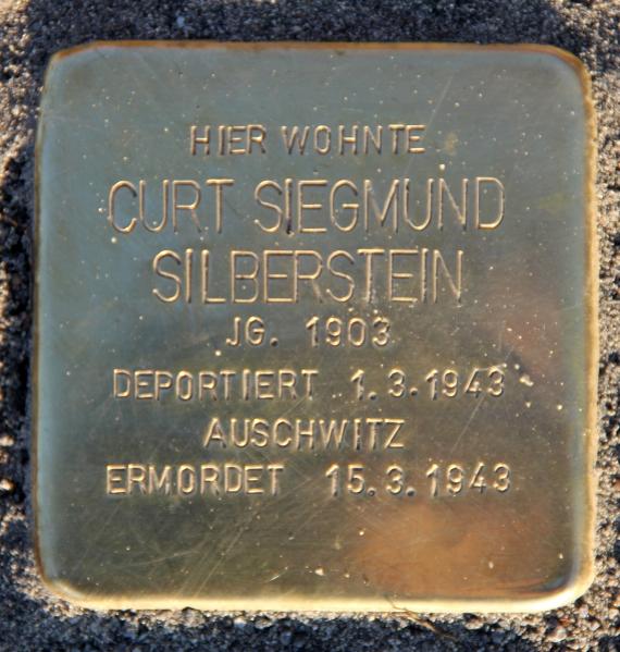Stolperstein Hauptstr 80 (Rumbg) Curt Siegmund Silberstein