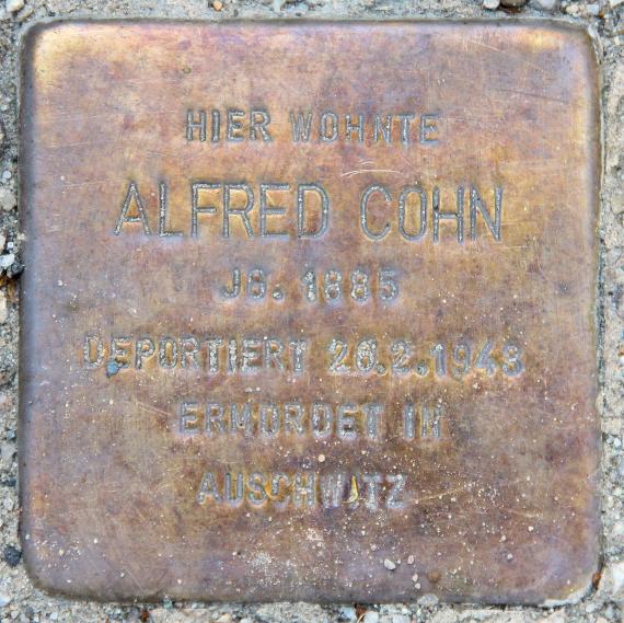 Stolperstein Heiligenberger Str 5 (Karlh) Alfred Cohn