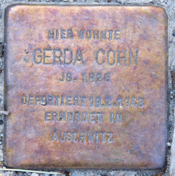 Stolperstein Heiligenberger Str 5 (Karlh) Gerda Cohn