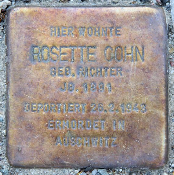 Stolperstein Heiligenberger Str 5 (Karlh) Rosette Cohn