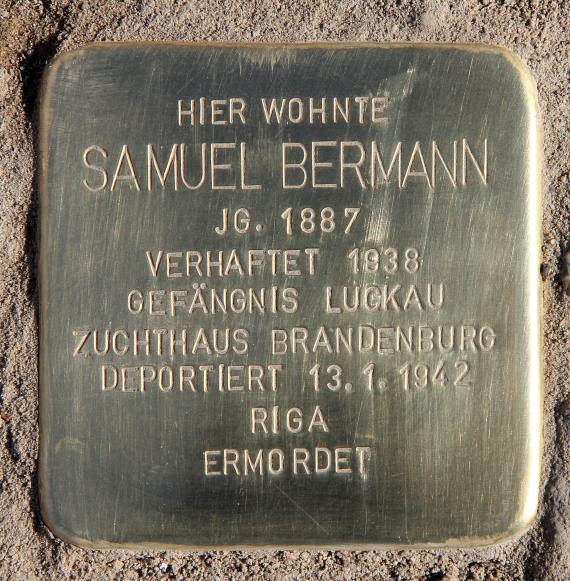 Stolperstein Heinrich-Heine-Str 58 (Mitte) Samuel Bermann