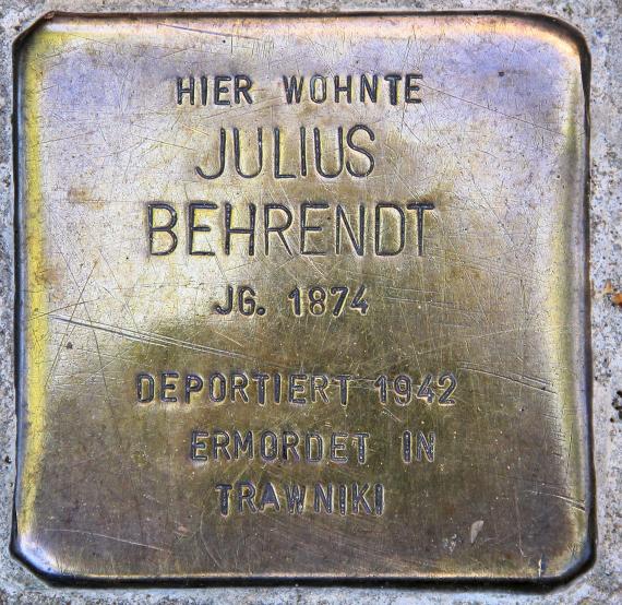 Stolperstein Hentigstr 24a (Karlh) Julius Behrendt