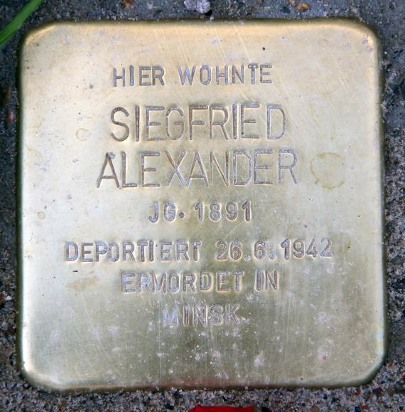 Stolperstein Hewaldstr 2 (Schön) Siegfried Alexander