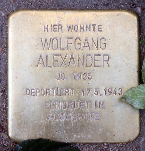 Stolperstein Hewaldstr 2 (Schön) Wolfgang Alexander