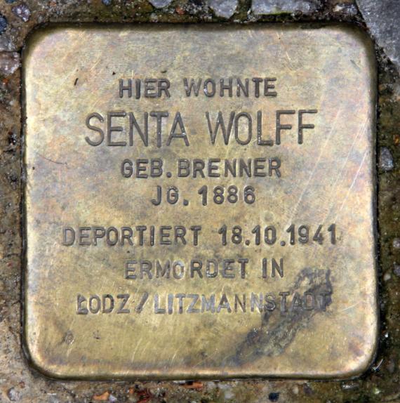 Stumbling Stone Hewaldstr 6 (Schön) Senta Wolff