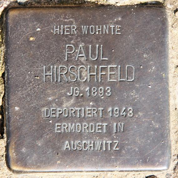Stolperstein Hewaldstr 9 (Schöb) Paul Hirschfeld