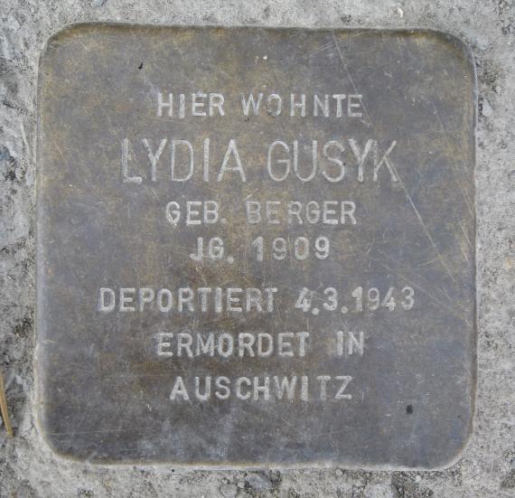 Stumbling Stone Hirschgartenstr 2 Lydia Gusyk