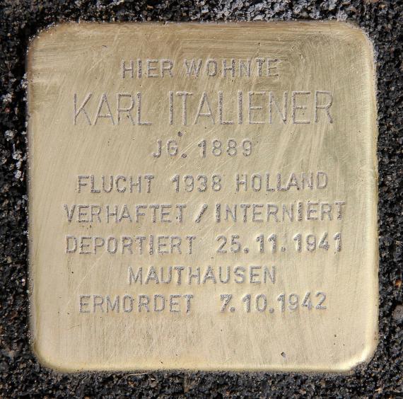 Stolperstein Hohenstaufenstr 36 (Schön) Karl Italiener
