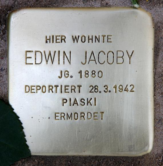 Stolperstein Hohenstaufenstr 50 (Schön) Edwin Jacoby