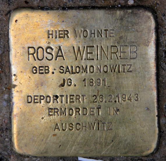Stumbling Stone Hohenstaufenstr 50 (Beautiful) Rosa Weinreb