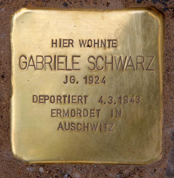 Stolperstein Hoppestr 33 (Reind) Gabriele Schwarz