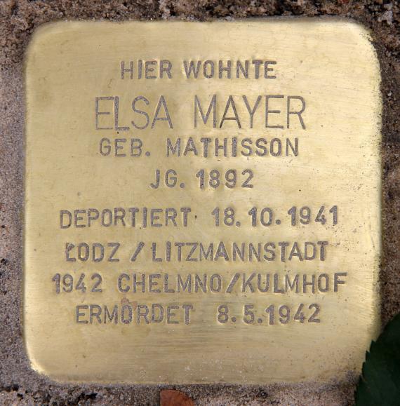 Stumbling Stone Innsbrucker Str 19 (Schön) Elsa Mayer