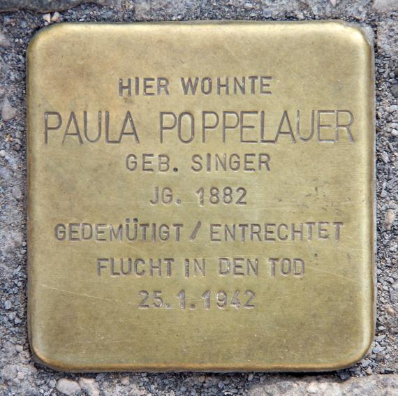 Stolperstein Jessnerstr 3 (Frhai) Paula Poppelauer