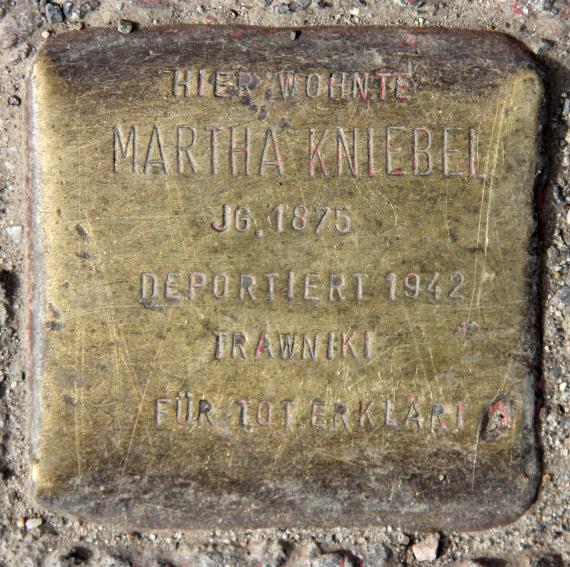 Stolperstein John-Sieg-Str 3 (Liber) Martha Kniebel