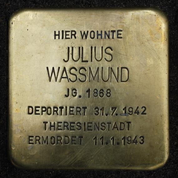 Stolperstein Julius Wassmund Binzstraße 2 0204