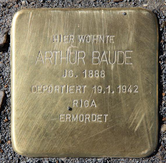 Stolperstein Köpenicker Landstr 262 (Baums) Arthur Baude