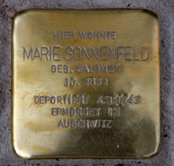 Stolperstein Karl-Kunger-Str 4 (Alttr) Marie Sonnenfeld
