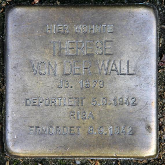 Stumbling Stone Keithstr 14 (Schön) Therese von der Wall