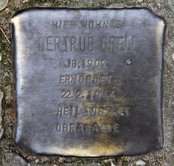 Stolperstein Kienhorststr 34 (Reind) Gertrud Grell