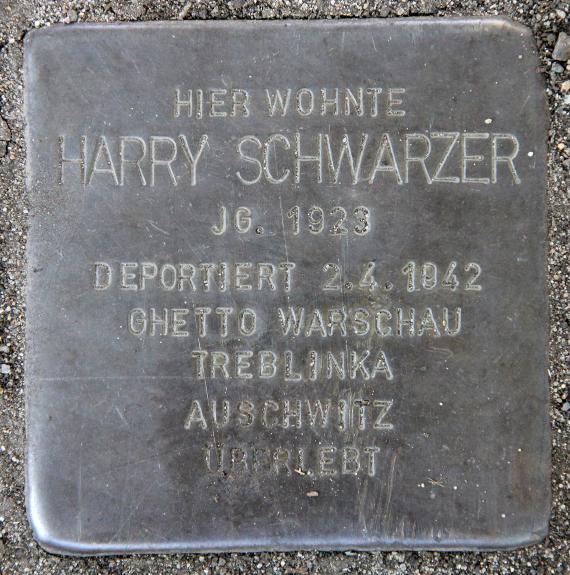 Stolperstein Kleine Andreasstr 10 (Frhai) Harry Schwarzer