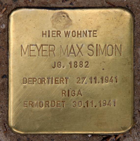 Stolperstein Kleiststr 31 (Schön) Meyer Max Simon