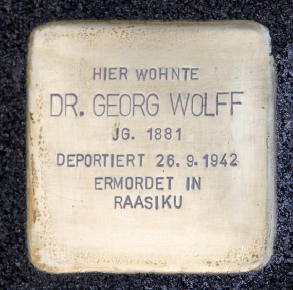 Stolperstein Klingelhöferstr 18 (Tierg) Georg Wolff