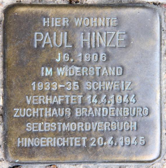 Stolperstein Kolonnenstr 46 (Schöb) Paul Hinze