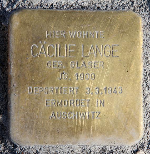 Stolperstein Konrad-Wolf-Str 44 (Ahohs) Cäcilie Lange